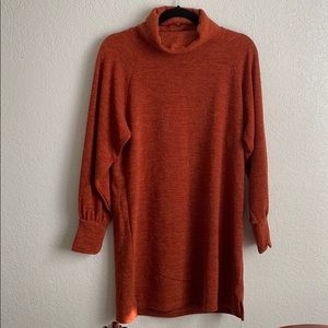 Long Sleeve Burnt Orange Sweater Dress